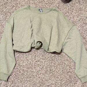 Alphalete Olive Green Cropped Crewneck